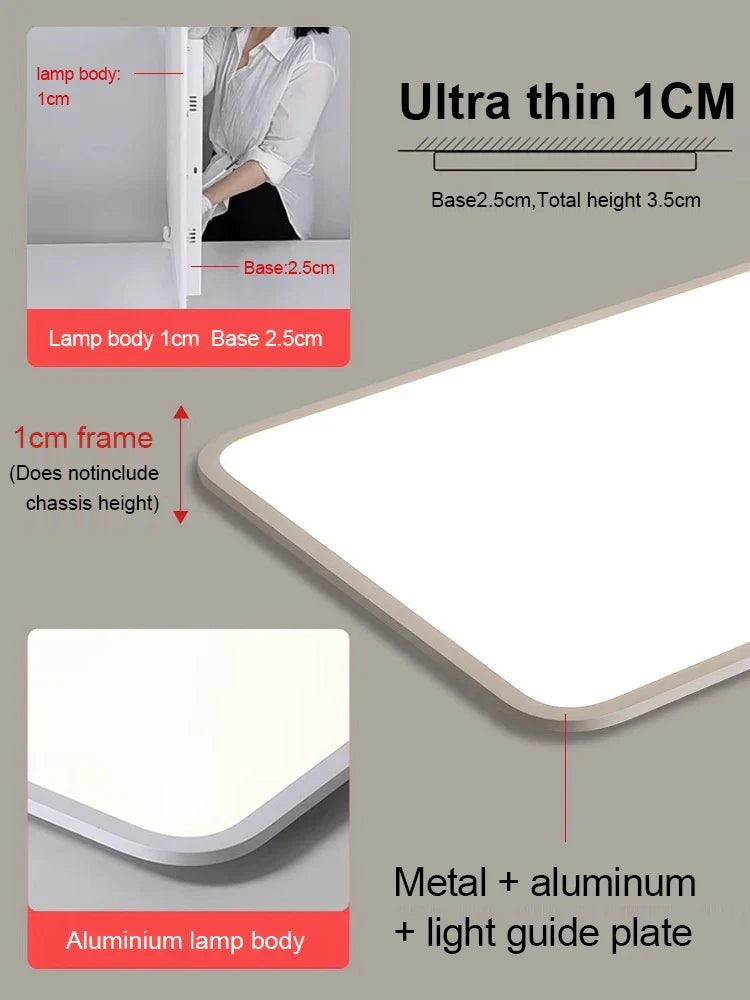Decorbites™ LED-Deckenleuchte: Nordischer Stil Ultra-Dünne Quadratische Lampe für Wohnzimmer und Schlafzimmer