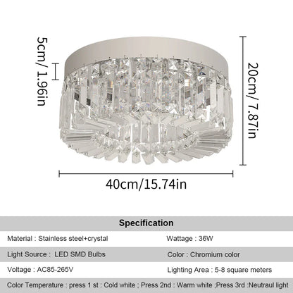 Decorbites™ Kristall-Deckenleuchter: Moderne LED-Runde Pendelleuchte für luxuriöse Wohnraumausstattung