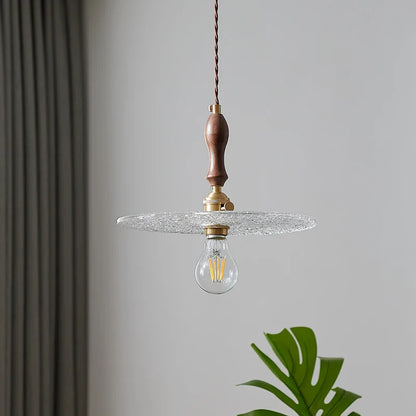 Decorbites™ Cullet-Glas-LED-Hängeleuchte mit Walnuss-Kupfer-Design für Wohn- und Esszimmer