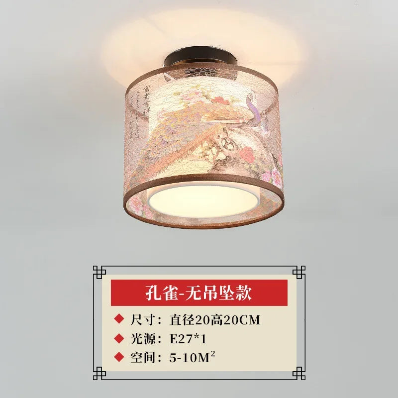 Decorbites™ Lotus Chinesische Kronleuchter Deckenlampe Einfaches Korridor-Gemälde LED-Beleuchtung