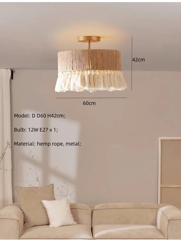 Decorbites™ Hanfseil E27 LED Hängeleuchten Kronleuchter Beleuchtung - Nordische Minimalismus