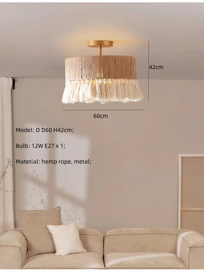 Decorbites™ Hanfseil E27 LED Hängeleuchten Kronleuchter Beleuchtung - Nordische Minimalismus