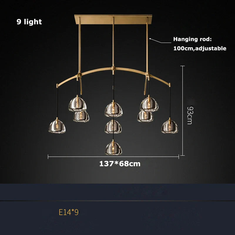 Decorbites™ Amerikanischer Kupferkristall-Kronleuchter: E14 LED Vintage-Deckenbeleuchtung für das Wohnzimmer