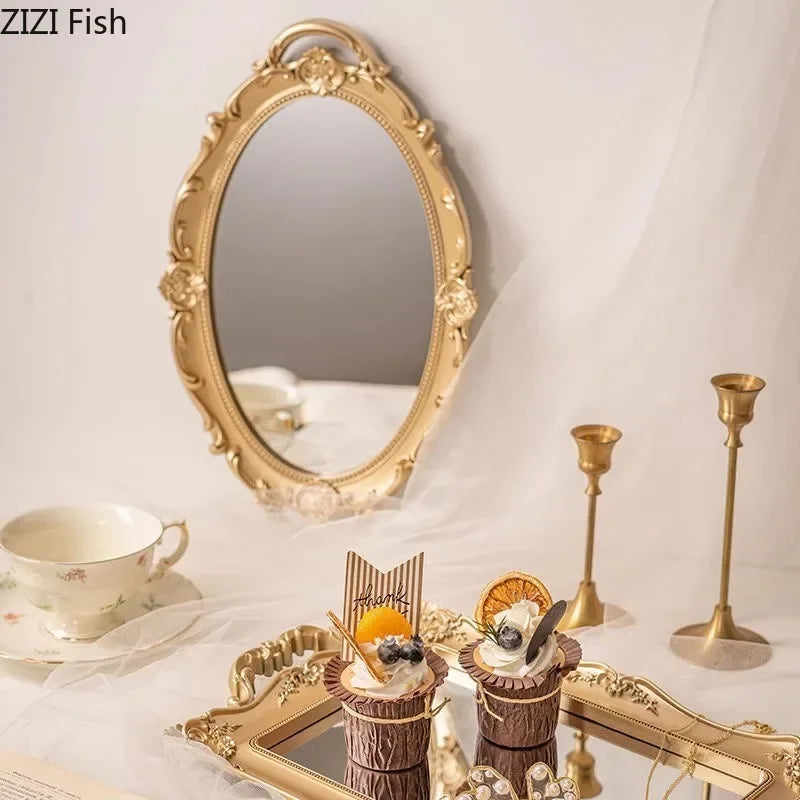 Decorbites™ Spitzenrelief-Glasplatte: Vintage-Spiegel-Schmuck-Organizer & Dekorativer Kosmetik-Speicher