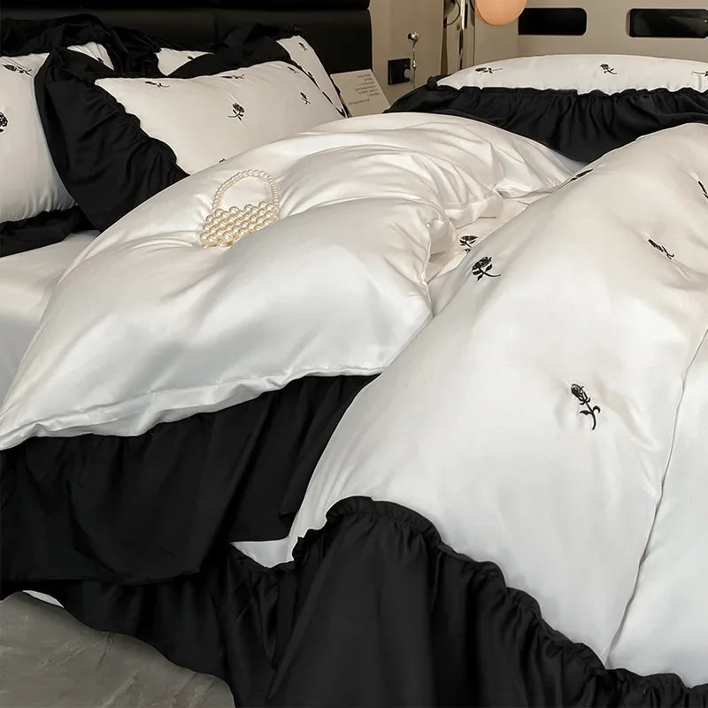 Decorbites™-Spitzenstickerei-Kühlende Bettwäsche-Set - Seidig gemütliche Bettensets