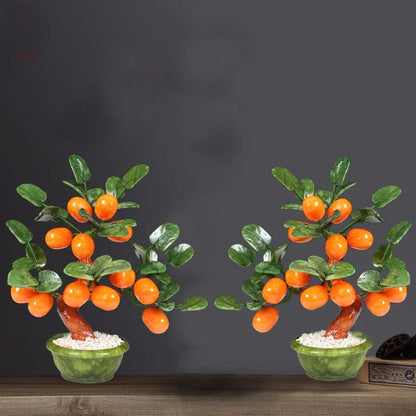 Decorbites™ Jade Kumquat Mandarinenbaum Bonsai: Handgefertigte chinesische Dekorationsornamente