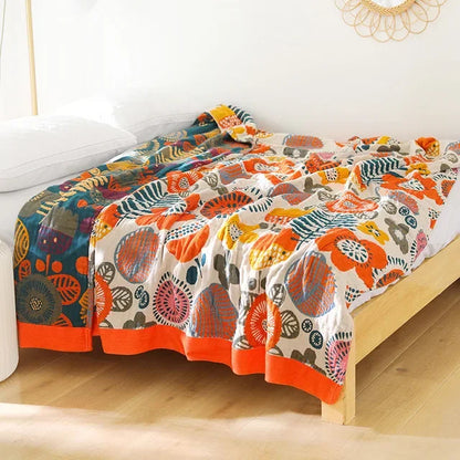 Decorbites™ Boho-Mandala-Baumwolldecke für den Sommer – Doppelseitige weiche Wurfdecke für Betten, Sofas