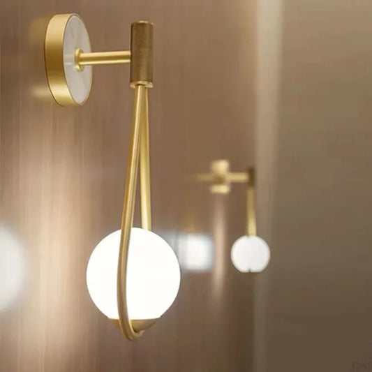 Decorbites™ Glasballen-Gold-LED-Wandleuchte für Wohnzimmer und Schlafzimmer, minimalistisches nordisches Design