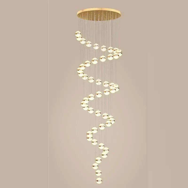 Gold Acrylic Staircase Chandelier