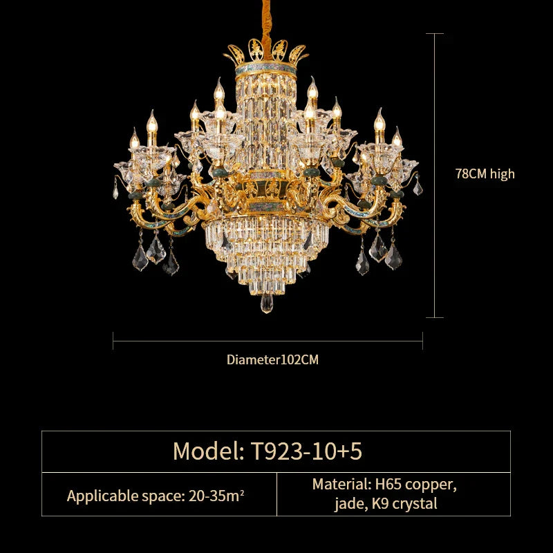 Decorbites™ Luxus-Kristall-Lüster: Elegante Kupfer Wohnzimmer Esszimmer Kerzenleuchte