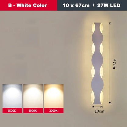 DecorBites™ LED Wave Wall Light for Indoor Corridors, Bedrooms, and Sofas