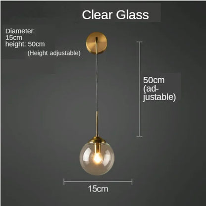 Decorbites™ Glas-Kugeln-Wandleuchte Goldenes Nachttischlampen-Armatur für die Hausdekoration