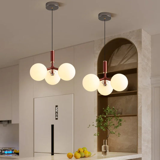 DecorBites™ Glass Ball Pendant Chandelier: Minimalist Nordic Design for Bedroom, Living Room & Shop