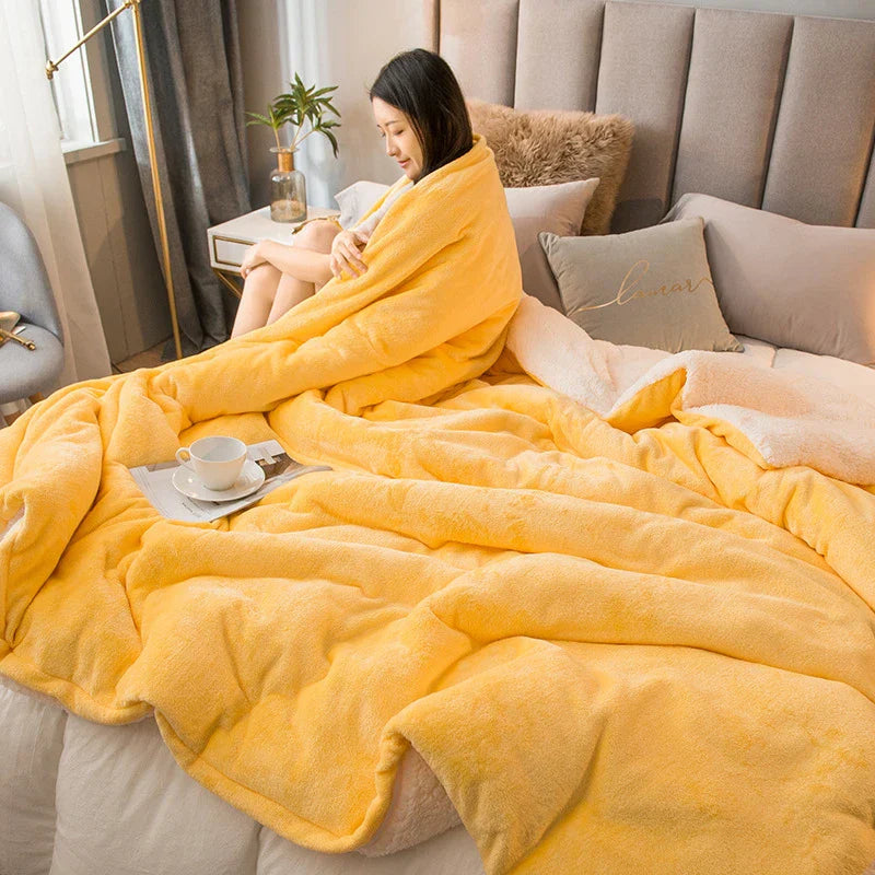 Decorbites™ Gemütliche Flanell-Bettwäsche für Doppelbett - Herbst Winter Wärme Decke Quilt