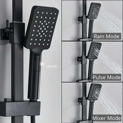 DecorBites™ Digital Display Shower Faucet Rainfall Head Thermostatic Mixer Set