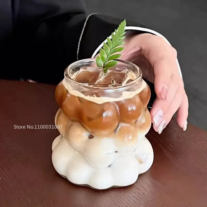 Decorbites™ hitzebeständiges Trauben-Glas-Becher-Set: Transparente Trinkbecher für Kaffee, Tee, Saft und Bier