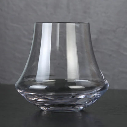 DecorBites™ Crystal Whiskey Glass Tumbler | Wind Edge Shape Spirits Cup | Thick Bottom Glass