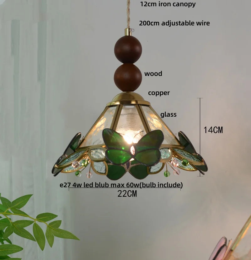 Decorbites™ Klar-Glas-LED-Pendantleuchte Tiffany-Schmetterling Hängelampe