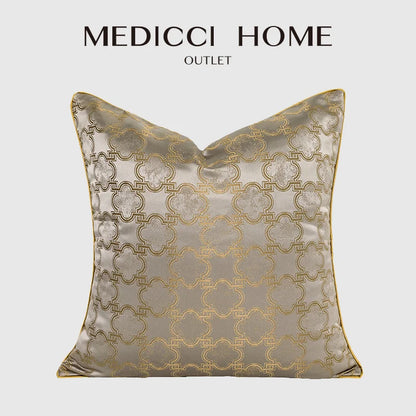 Decorbites™ Gold Quatrefoil Geometrisches Jacquard-Kissenbezug – Luxuriöse Wohnraumausstattung