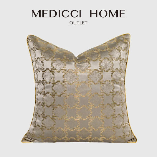 Decorbites™ Gold Quatrefoil Geometrisches Jacquard-Kissenbezug – Luxuriöse Wohnraumausstattung