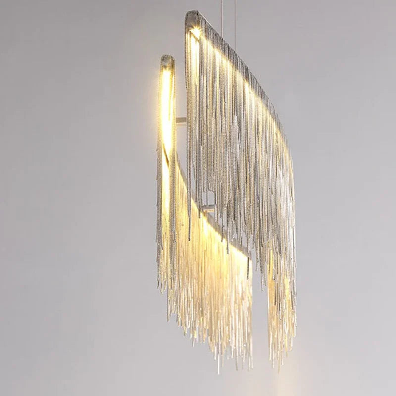 Gold Chain LED Chandelier