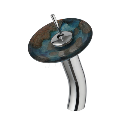 Decorbites™ Glas-Schaukel-Griff-Waschbeckenarmatur, Wasserfall-Mischbatterie, Chrom-Finish