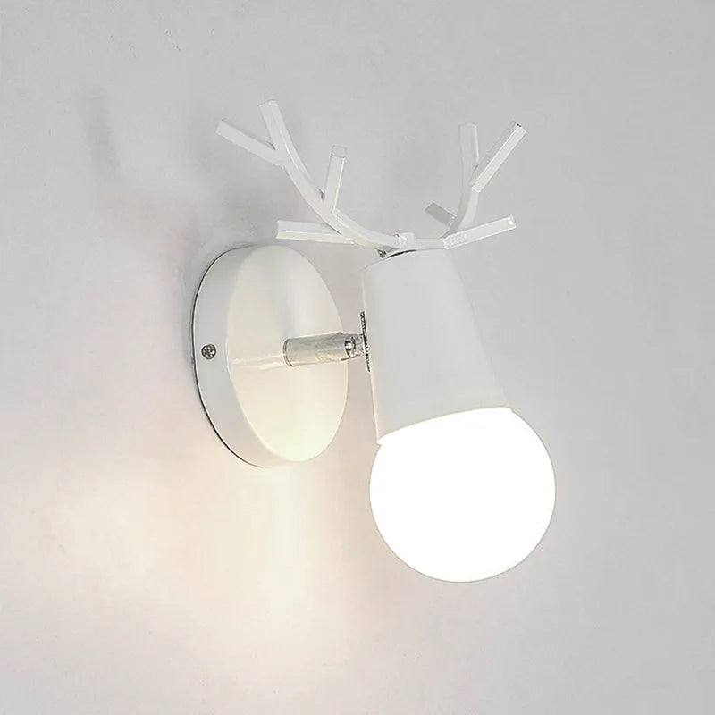 Decorbites™ LED Geweih-Wandleuchte Holz Nordisch Vintage Modern Loft Schlafzimmer-Beleuchtung E27