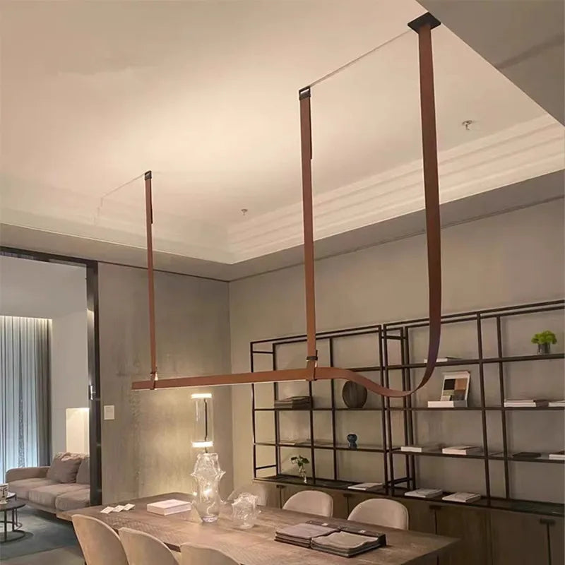 Decorbites™ Gürtel-LED-Hängeleuchte: Minimalistische Leder-Hängeleuchte für Esszimmer-Home-Dekor