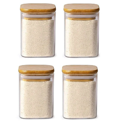 DecorBites™ Glass Jar with Bamboo Lid - Food Storage Container for Tea, Coffee, and More