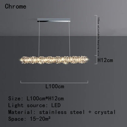 DecorBites™ Crystal LED Pendant Ceiling Chandelier for Kitchen Island, Dining Room & Living Room