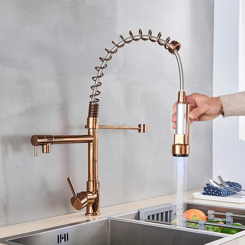 Brushed Nickel Kitchen Faucet Pull-Down Swivel