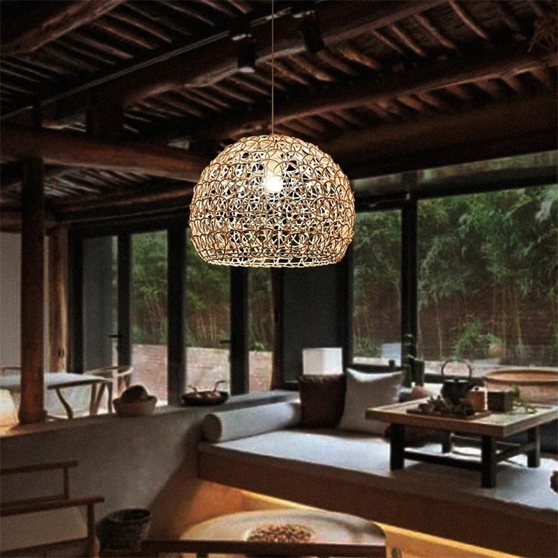 Decorbites™ Handgewebte Rattan-Hängeleuchter Bambus Moderne Wohnzimmer-Dekoration