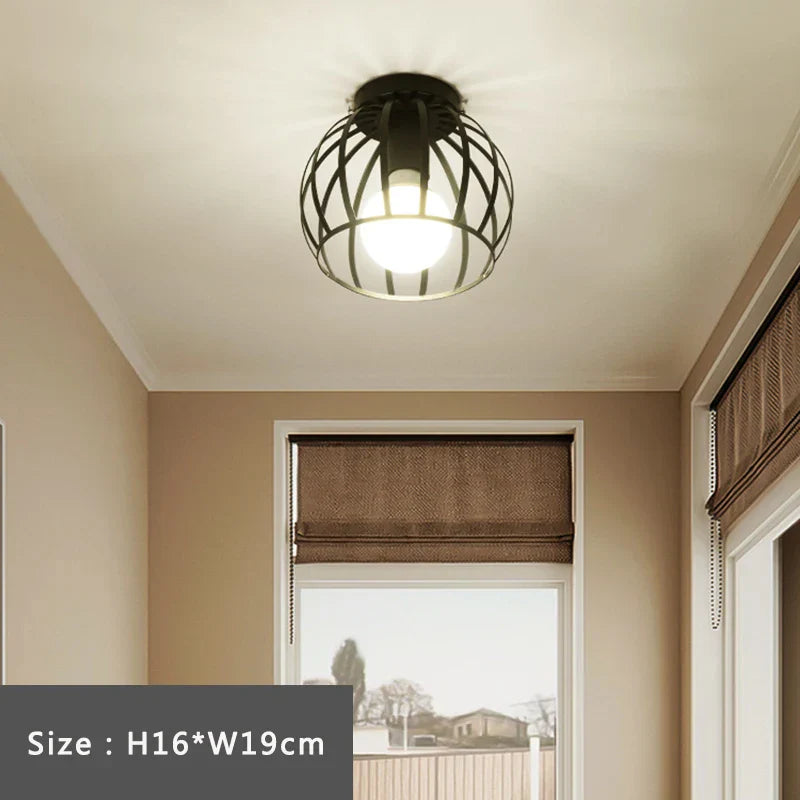 DecorBites™ Iron Cage Retro Ceiling Lamp for Home Lighting