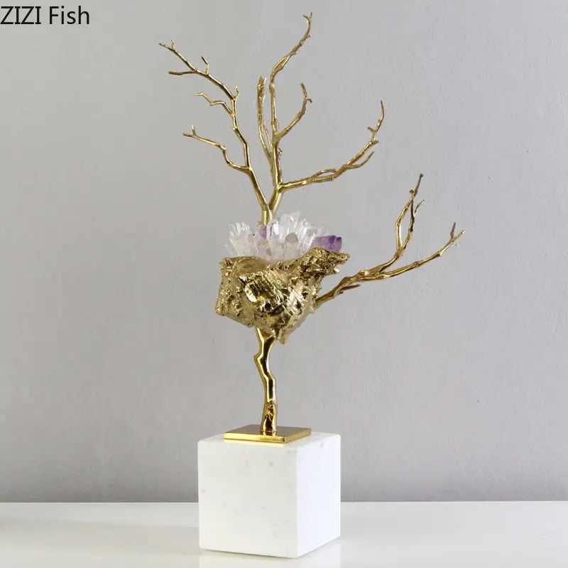 DecorBites™ Golden Conch Metal Sculpture Decorative Figurine Artwork for Modern Home Decor