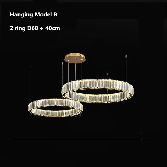 Gold Crystal Round Pendant