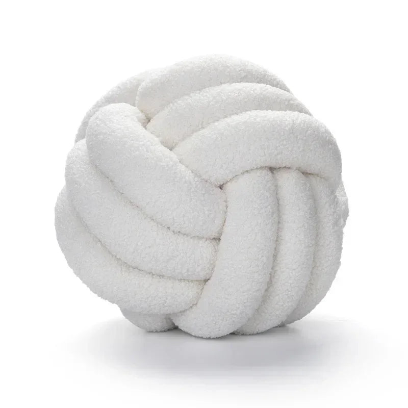 Decorbites™ Lamm-Fleece-Sofabettkissen, hochwertige verknotete Ballkissen für elegante Wohnzimmerdekoration
