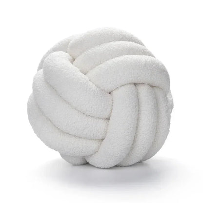 Decorbites™ Lamm-Fleece-Sofabettkissen, hochwertige verknotete Ballkissen für elegante Wohnzimmerdekoration