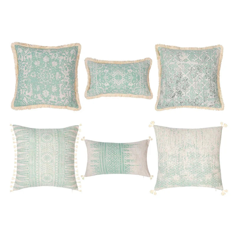 DecorBites™ Cotton Crochet Tassel Cushion Cover for Sofa Lumbar Backrest Home Decor