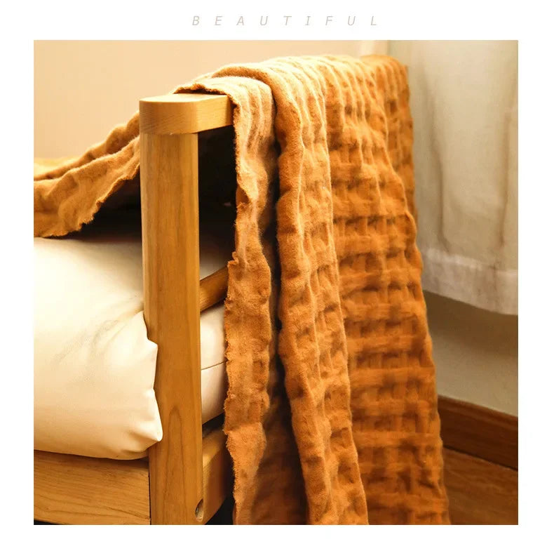 Waffle Knit Blanket Throw