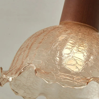 Decorbites™ Amber Ice Crack Glass Wood Deckenleuchte - Nordisch Modernes LED-Leuchten