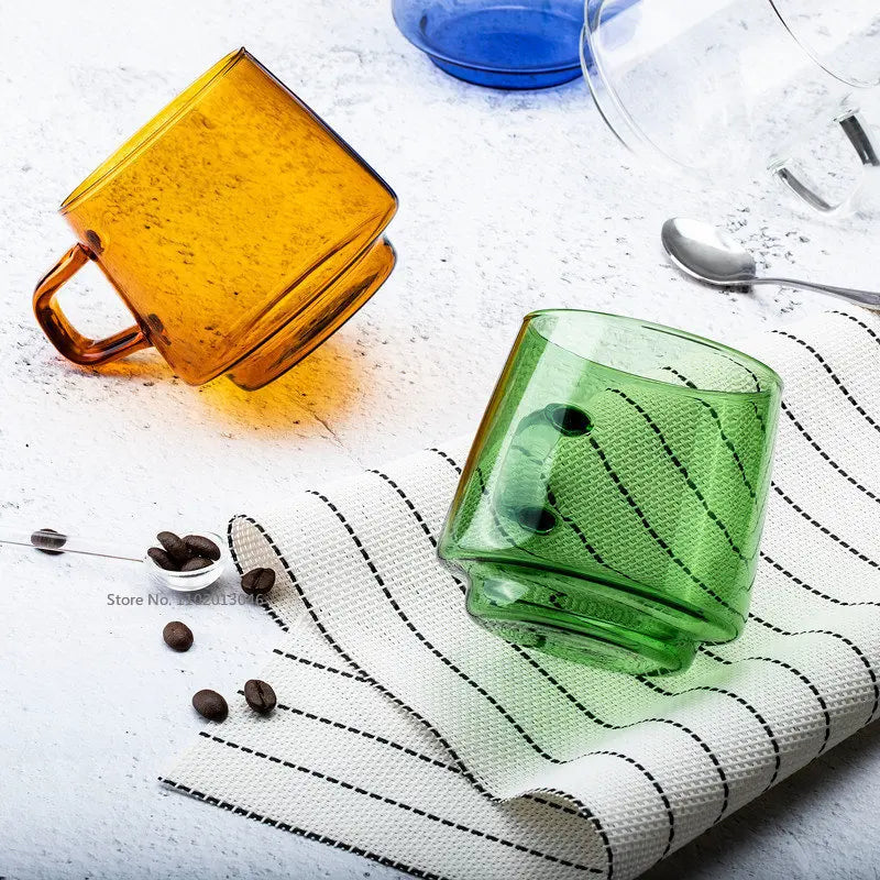Decorbites™ 350ml Glas-Kaffeetasse Teetasse Saftbecher Hitzebeständig Langlebig Hochwertiges Borosilikatglas