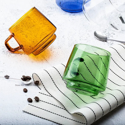 Decorbites™ 350ml Glas-Kaffeetasse Teetasse Saftbecher Hitzebeständig Langlebig Hochwertiges Borosilikatglas