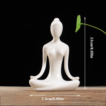 DecorBites™ Abstract Yoga Figure Porcelain Statue Home Decor Sculpture