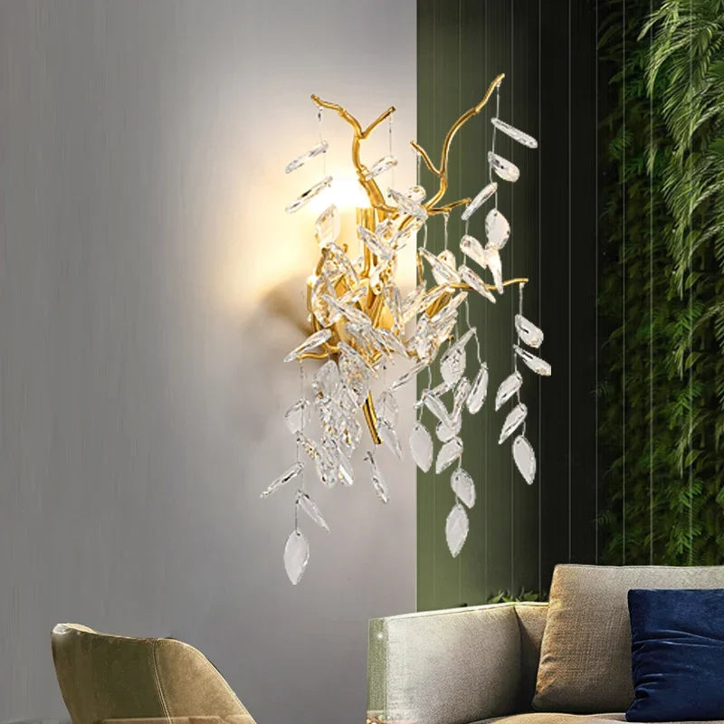 Decorbites™ Kristallzweig-Kronleuchter LED-Hängeleuchten Elegantes Villa-Wohnzimmer Gold-Dekor