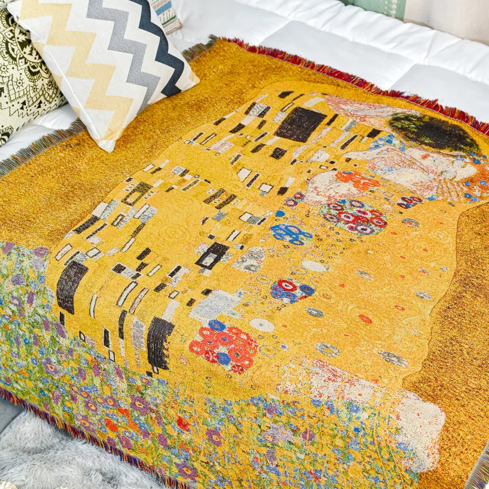 Decorbites™ Gustav Klimt Der Kuss Kunst-Muster Baumwoll-Decke