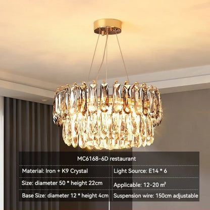 DecorBites™ Gold Crystal Chandelier: Luxury Lighting for Dining Living Bedroom Kitchen Island