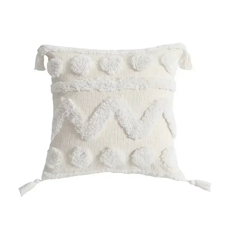 DecorBites™ Geometric Tufted Tassel Cushion Cover 30x50cm/45x45cm