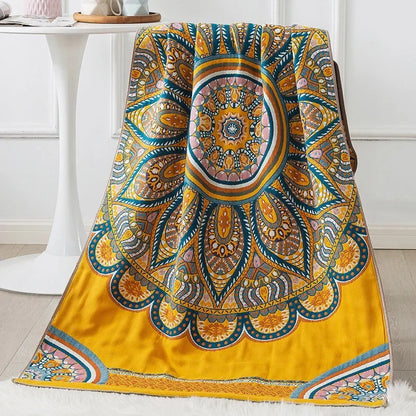 DecorBites™ Cotton Gauze Bath Towel - Soft & Absorbent Ethnic Style Wrap