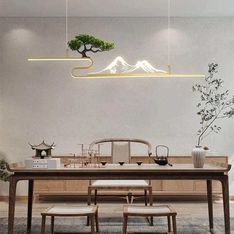 Decorbites™ Acryl-Berggipfel-Hängeleuchten für chinesisches Wohnzimmer, Arbeitszimmer, Zen-Restaurant