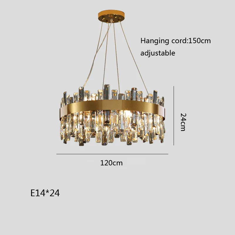 DecorBites™ Crystal Ceiling Chandelier LED Hanging Lamps for Living Room Luxe Décor